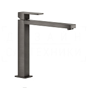 Gessi Rettangolo Смеситель для раковины высокий, без д/к, излив 21,3 см, цвет: black metal brushed 11924#707