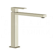 Gessi Rettangolo Смеситель для раковины высокий, без донного клап., излив 21,3 см, цвет: nickel PVD 11924#720