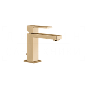 Gessi Rettangolo Смеситель для раковины, с донным клапаном, излив 12,9 см, цвет: warm bronze PVD 20001#735