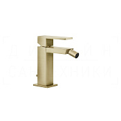 Gessi Rettangolo Смеситель для биде с донным клапаном, излив 11,8 см, цвет: brushed brass PVD 20007#727