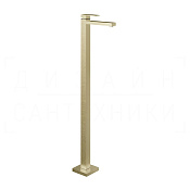 Gessi Rettangolo Смеситель для раковины напольный, без д/к, излив 19,4 см, цвет: brushed brass PVD 20092#727