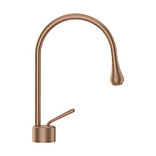 Gessi Goccia Смеситель для раковины, без донного клапана, излив 17,4 см, цвет: copper brushed PVD 33601#708