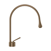 Gessi Goccia Смеситель для раковины высокий, без д/к, излив 16,3 см, цвет: coffee bronze brushed PVD 33602#761