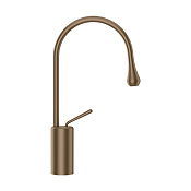 Gessi Goccia Смеситель для раковины высокий, без д/к, излив 22,1 см, цвет: coffee bronze brushed PVD 33604#761
