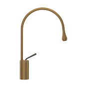 Gessi Goccia Смеситель для раковины высокий, без донного клапана, излив 24,1 см, цвет: antique brass 33605#713