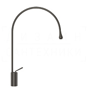 Gessi Goccia Смеситель для раковины высокий, без д/к, излив 38,7 см, цвет: black metal brushed PVD 33606#707