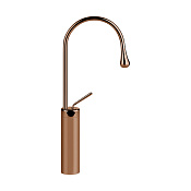Gessi Goccia Смеситель для раковины высокий, без донного клапана, излив 17,4 см, цвет: copper PVD 33608#030