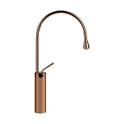 Gessi Goccia Смеситель для раковины высокий, без донного клапана, излив 24,4 см, цвет: copper PVD 33609#030
