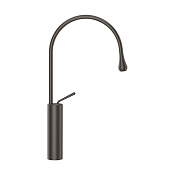 Gessi Goccia Смеситель для раковины высокий, без д/к, излив 24,4 см, цвет: black metal brushed PVD 33609#707