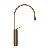 Gessi Goccia Смеситель для раковины высокий, без д/к, излив 24,4 см, цвет: coffee bronze brushed PVD 33609#761