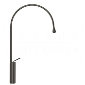 Gessi Goccia Смеситель для раковины высокий, без д/к, излив 48,5 см, цвет: black metal brushed PVD 33610#707