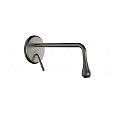 Gessi Goccia Смеситель для раковины встраив., внеш. час., излив 25 см, цвет: black metal brushed PVD 33686#707