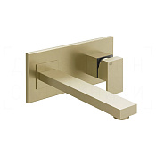 Gessi Rettangolo Смеситель для раковины встраив., внеш. час., излив 25,7 см, цвет: brushed brass PVD 44838#727