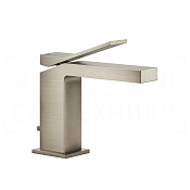 Gessi Rettangolo K Смеситель для раковины, с дон. клап., излив 12,8 см, цвет: finox brushed nickel 53001#149