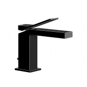 Gessi Rettangolo K Смеситель для раковины, с донным клапаном, излив 12,8 см, цвет: black metal PVD 53001#706