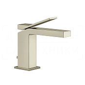 Gessi Rettangolo K Смеситель для раковины, с донным клапаном, излив 12,8 см, цвет: nickel PVD 53001#720