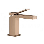 Gessi Rettangolo K Смеситель для раковины, без донного клапана, излив 12,8 см, цвет: copper PVD 53002#030
