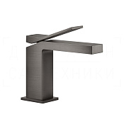 Gessi Rettangolo K Смеситель для раковины, без д/к, излив 12,8 см, цвет: black metal brushed PVD 53002#707