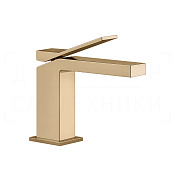 Gessi Rettangolo K Смеситель для раковины, без донного клапана, излив 12,8 см, цвет: warm bronze PVD 53002#735