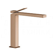 Gessi Rettangolo K Смеситель для раковины высокий, без дон. клап., излив 24,9 см, цвет: copper PVD 53004#030