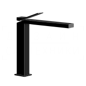 Gessi Rettangolo K Смеситель для раковины высокий, без д/к, излив 24,9 см, цвет: black metal PVD 53004#706