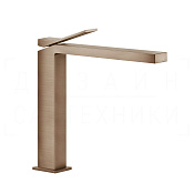 Gessi Rettangolo K Смеситель для раковины высокий, без д/к, излив 24,9 см, цвет: copper brushed PVD 53004#708