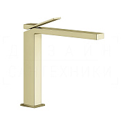 Gessi Rettangolo K Смеситель для раковины высокий, без дон. клап., излив 24,9 см, цвет: brass PVD 53004#710