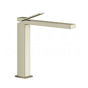 Gessi Rettangolo K Смеситель для раковины высокий, без дон. клап., излив 24,9 см, цвет: nickel PVD 53004#720
