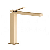 Gessi Rettangolo K Смеситель для раковины высокий, без д/к, излив 24,9 см, цвет: warm bronze PVD 53004#735