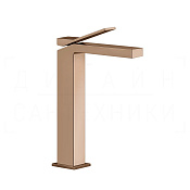 Gessi Rettangolo K Смеситель для раковины высокий, без дон. клап., излив 25 см, цвет: copper PVD 53006#030