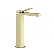 Gessi Rettangolo K Смеситель для раковины высокий, без дон. клап., излив 25 см, цвет: brass PVD 53006#710