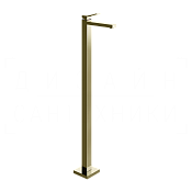 Gessi Rettangolo K Смеситель для раковины напольный, без дон. клап., излив 19,4 см, цвет: brass PVD 53095#710