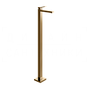 Gessi Rettangolo K Смеситель для раковины напольный, без д/к, излив 19,4 см, цвет: warm bronze PVD 53095#735