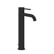 Gessi 316 Flessa Смеситель для раковины высокий, с донным клапаном, излив 12,2 см, цвет: matte black 54004#299