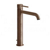 Gessi 316 Intreccio Смеситель для раковины высокий, с д/к, излив 15,6 см, цвет: copper brushed PVD 54103#708