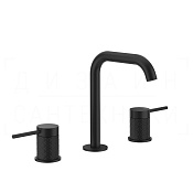 Gessi 316 Intreccio Смеситель для раковины на 3 отверстия, без д/к, излив 15,6 см, цвет: matte black 54112#299