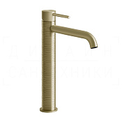 Gessi 316 Trame Смеситель для раковины высокий, без д/к, излив 22,2 см, цвет: brushed brass PVD 54306#727