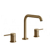 Gessi 316 Trame Смеситель для раковины на 3 отв., без д/к, излив 15,6 см, цвет: warm bronze brushed 54312#726