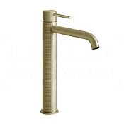 Gessi 316 Cesello Смеситель для раковины высокий, без д/к, излив 22,2 см, цвет: brushed brass PVD 54406#727
