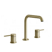 Gessi 316 Cesello Смеситель для раковины на 3 отв., без д/к, излив 15,6 см, цвет: brushed brass PVD 54412#727