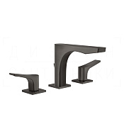 Gessi Rilievo Смеситель для раковины на 3 отверстия, с д/к, излив 15,4 см, цвет: black metal brushed 59011#707