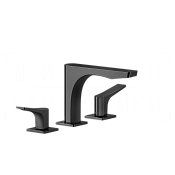Gessi Rilievo Смеситель для раковины на 3 отверстия, без д/к, излив 15,4 см, цвет: black metal PVD 59012#706