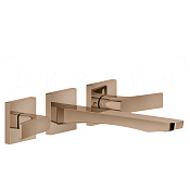 Gessi Rilievo Смеситель для раковины встраиваемый, внешняя часть, излив 21,4 см, цвет: copper PVD 59090#030