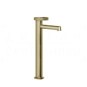 Gessi Anello Смеситель для раковины высокий, без дон. клап., излив 12,8 см, цвет: brushed brass PVD 63304#727