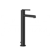 Gessi Ingranaggio Смеситель для раковины высокий, с донным клап., излив 12,8 см, цвет: matte black 63503#299