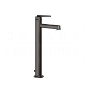 Gessi Ingranaggio Смеситель для раковины высокий, с д/к, излив 12,8 см, цвет: black metal brush PVD 63503#707
