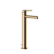 Gessi Ingranaggio Смеситель для раковины высокий, с дон. клап., излив 12,8 см, цвет: warm bronze PVD 63503#735