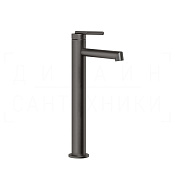 Gessi Ingranaggio Смеситель для раковины высокий, без д/к, излив 12,8 см, цвет: black metal brushed 63504#707
