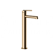 Gessi Ingranaggio Смеситель для раковины высокий, без д/к, излив 12,8 см, цвет: warm bronze PVD 63504#735