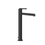 Gessi Ingranaggio Смеситель для раковины высокий, с донным клап., излив 17,4 см, цвет: matte black 63505#299